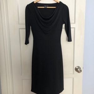 BCBGMaxAzria Cowl Neck Black 3/4 Sleeve Dress XS